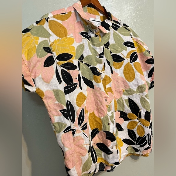 Rachel Zoe Womens Boxy Floral Button-Up Shirt Boho Multicolor Size XL - Picture 3 of 9